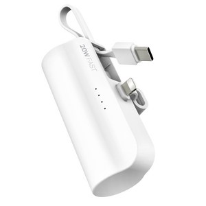 스마텍 2WAY PD 20W 고속 아이폰 갤럭시 일체형 미니 도킹형 보조배터리 5 000mAh 1+1 + 핫팩, 고속 2in1 C타입+케이블8 1+1