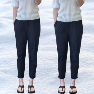 [마콜]1+1 (2장묶음) 여자 냉감 바지 시원한 여름 냉장고 밴딩 빅 사이즈 사방스판 아이스 슬랙스