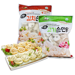 아무때나 먹기 좋은 맛있는 고기손만두 정성껏 만든 김치손만두 푸드짱 고기손만두/1봉 김치손만두/1봉, 1개, 1.2kg