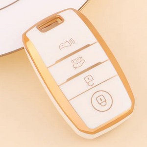 TPU 기아 스마트 호환용 키케이스 K3 K5 카렌스 쏘렌토 스포티지 쏘울 올뉴카니발 스토닉 니로 키커버 4버튼 키케이스, 화이트