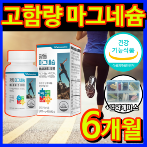 식약처 인증 고함량 대용량 마그네슘 영양제 비타민 B 아연 + 알 약 케이스, 2개 / 180정 / 6개월