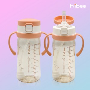 [100%국내제조]하이비 PPSU 에잇벤트 원터치 빨대컵 빨대2종포함, 270ml, 2개, 목화 코랄