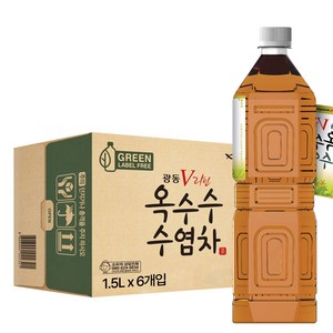 광동 V라인 옥수수 수염차 무라벨, 1.5L, 6개