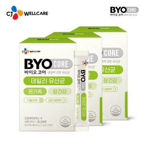 CJ웰케어 바이오코어 데일리 유산균 프로바이오틱스 30포, 60g, 3개