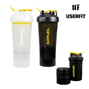 서플라이스 스택 쉐이커 보틀, 550ml, 블랙