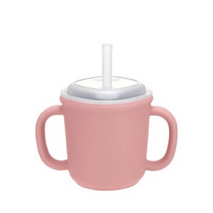 에디슨 스스로 실리콘 양손 빨대컵 200ml, 핑크, 1개