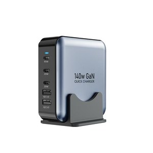 ANYOU 5포트 140W GaN PD 고속충전기, 1개, Black