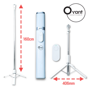 오반트 160cm 블루투스 셀카봉 삼각대, 화이트, 1개