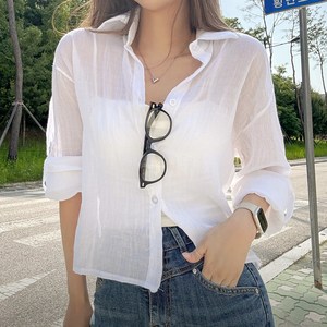 7APRIL 여성 여름 세미 크롭 셔츠 남방 블라우스 (4칼라)