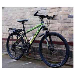 IMY 성인 자전거 학생 청소년 MTB 산악 자전거 로드 입문용, 21단, 26인치, 그린 -스포크 휠