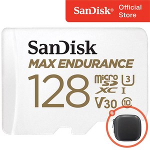 샌디스크 Max Endurance 블랙박스 마이크로 SD 카드 / 메모리 케이스, 128GB, 1개