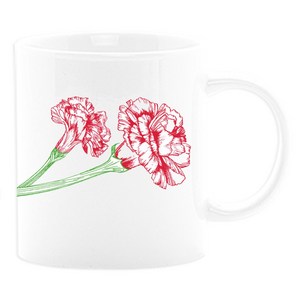 이니셜머그컵 어버이날선물 부모님선물 카네이션 사은품, 02. 카네이션01, 1개