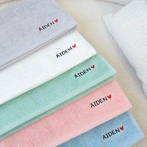데일리맘 이름자수 기숙사수건 10장 세면 수건 수영수건 40수코마사 호텔수건, 그레이, 180g, 10개