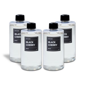 JSP디퓨저 2000ML(500ML 1+1+1+1 )리필액, 블랙체리, 500ml, 4개