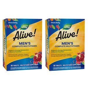 네이쳐스웨이 얼라이브! 맨 에너지 멀티-비타민 멀티-미네랄 타블렛, 50정, 2개