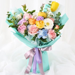 99플라워 2시간 전국 꽃배달서비스 꽃바구니 꽃상자 꽃다발 생화 장미 생일 화분 꽃 선물, 23.[ST-C612]맑은날의꽃다발