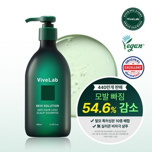 바이브랩 리바이 솔루션 안티 헤어 로스 샴푸 대용량 초록 탈모샴푸, 500ml, 1개