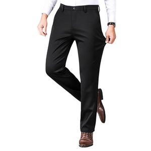 남성 봄가을 캐주얼 팬츠 정장바지 왕관 자수 일자핏 스판 슬림핏 일자 바지 Men's casual pants