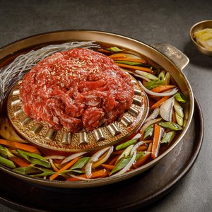 [주왕산가든] 한우불고기 전골 밀키트 750g 3인분 불고기 육수 야채 소불고기, 1개