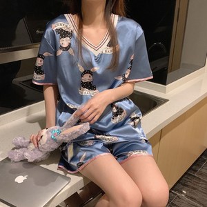 어리플 여성 여름 반팔 파자마 잠옷 세트