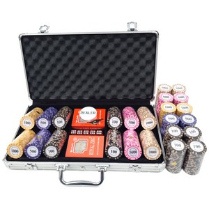 카지노칩 국제규격 마카오 포커칩 하드케이스 세트 100P 200P 300P 500P, 숫자칩 300P 알루미늄 하드케이스세트, 1개