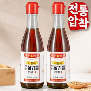 시장쏙 전통압착 참기름, 300ml, 2개