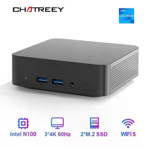 Chateey T9 미니PC 미니컴퓨터 인텔N100 Windows11 초소형 베어본, 1GB