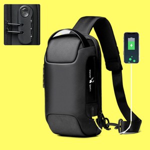 [도난방지] 고다드 슬링백 크로스백 방수 방검 크로스백 USB 자물쇠