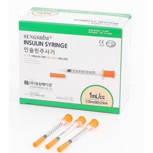 성심인슐린주사기 1cc /30G /침길이 8mm 한통 100개입, 1개