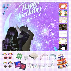 미니빔 생일 파티 빔 풀세트 (칩10개) 용품 프로젝터, 혼합색상, 1세트