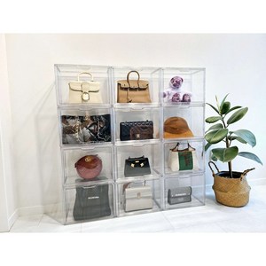 특대형 명품 신발 가방보관함 투명 아크릴 가방정리함 40*25*30cm, 5개, 투명45cm*33cm*33cm