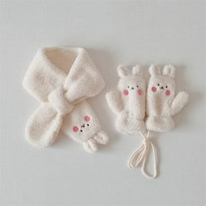 와글와글 큐티 애니멀 유아동 목도리 장갑