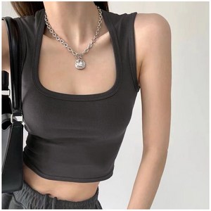 다왕 JxUW049 스퀘어넥 크롭 민소매티