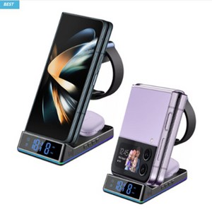 3in1 무선충전기 S10 갤럭시워치5 Z플립4 삼성기기 블랙, 1개, S10삼성_화이트