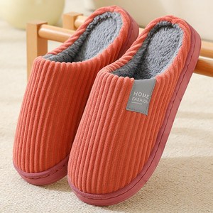 리리플리 코듀로이 보온 남녀공용 털 슬리퍼