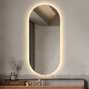 타원형 간접조명 스마트 무프레임 LED 거울 모던 인테리어 강화유리 고급욕실거울, 700x1000, 3색 조정 터치형