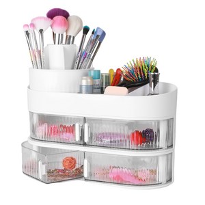 깔끔정리 다용도 대용량 특대형 화장품 정리함 수납함, 화이트