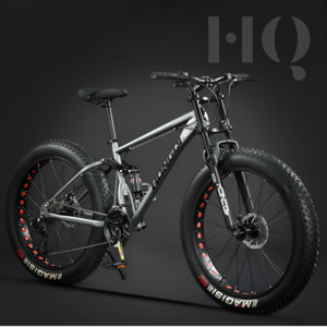 HQ 풀샥 팻바이크 오프로드 MTB 광폭 산악자전거, 24인치, 실버그레이 스포크 휠, 1개