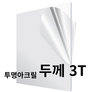 니즈앤니즈 아크릴판 재단 3T 투명 60cm, 1개, 60 x 90cm 투명3t