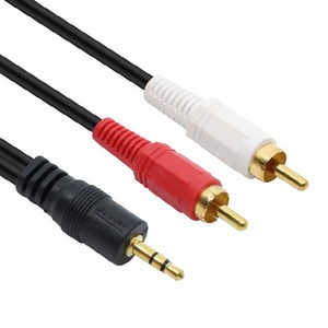 MBF AUX 3.5mm 스테레오 RCA 2선 스피커 앰프 연결 Y 케이블 오디오선 STEREO 1m~10m, 2m, 1개