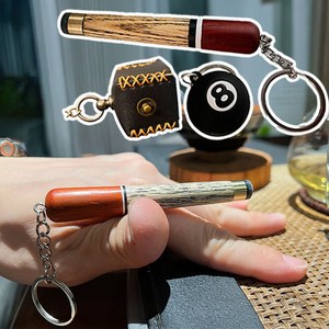 ggomggom 당구큐 당구공 초크케이스 열쇠고리 키링 수제품, 1개, 큐+볼