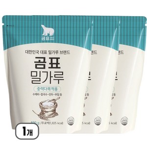 곰표 중력분 무표백 밀가루 지퍼백 소용량 구성, 1개, 1500g