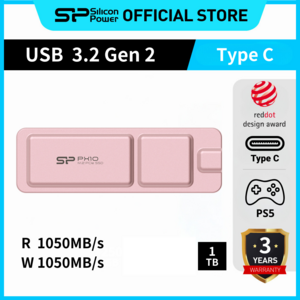 실리콘파워 Silicon Powe 외장SSD USB3.2 Gen2 c타입 PX10 핑크 휴대용 포터블 외장, 1TB