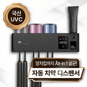 칫솔살균기 UV히팅 가정용 무선 휴대용 건조기 칫솔 살균 면도기 소독기, 블랙