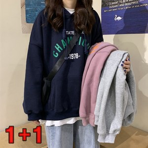 [1+1] 안감 기모 루즈핏 내핑 겨울 후드티