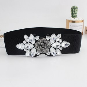 여성용 로즈 큐빅 세팅 스판 벨트 Women's Belt 9D127