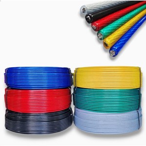 코팅와이어 로프 3mm 4mm 5mm 6mm 8mm 10mm 100M 국산 PVC 농자재 유인 줄, 적색투명, 5mm(100M), 1개