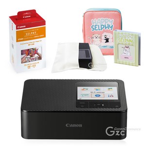 캐논 셀피 CP1500 + 인화지 108매 + 잉크 + 가젠파우치(포켓형) + 한정판패키지, 블랙