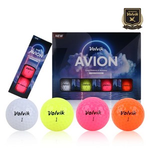 볼빅 AVION 2피스 골프공 아비온 12구, 칼라 1더즌, 12개
