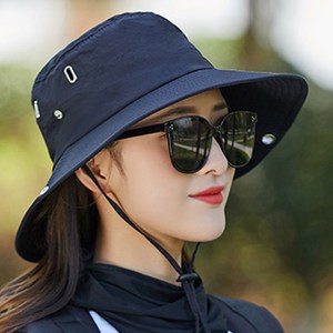 솔레어 남여공용 등산모자 사파리 벙거지, 블랙